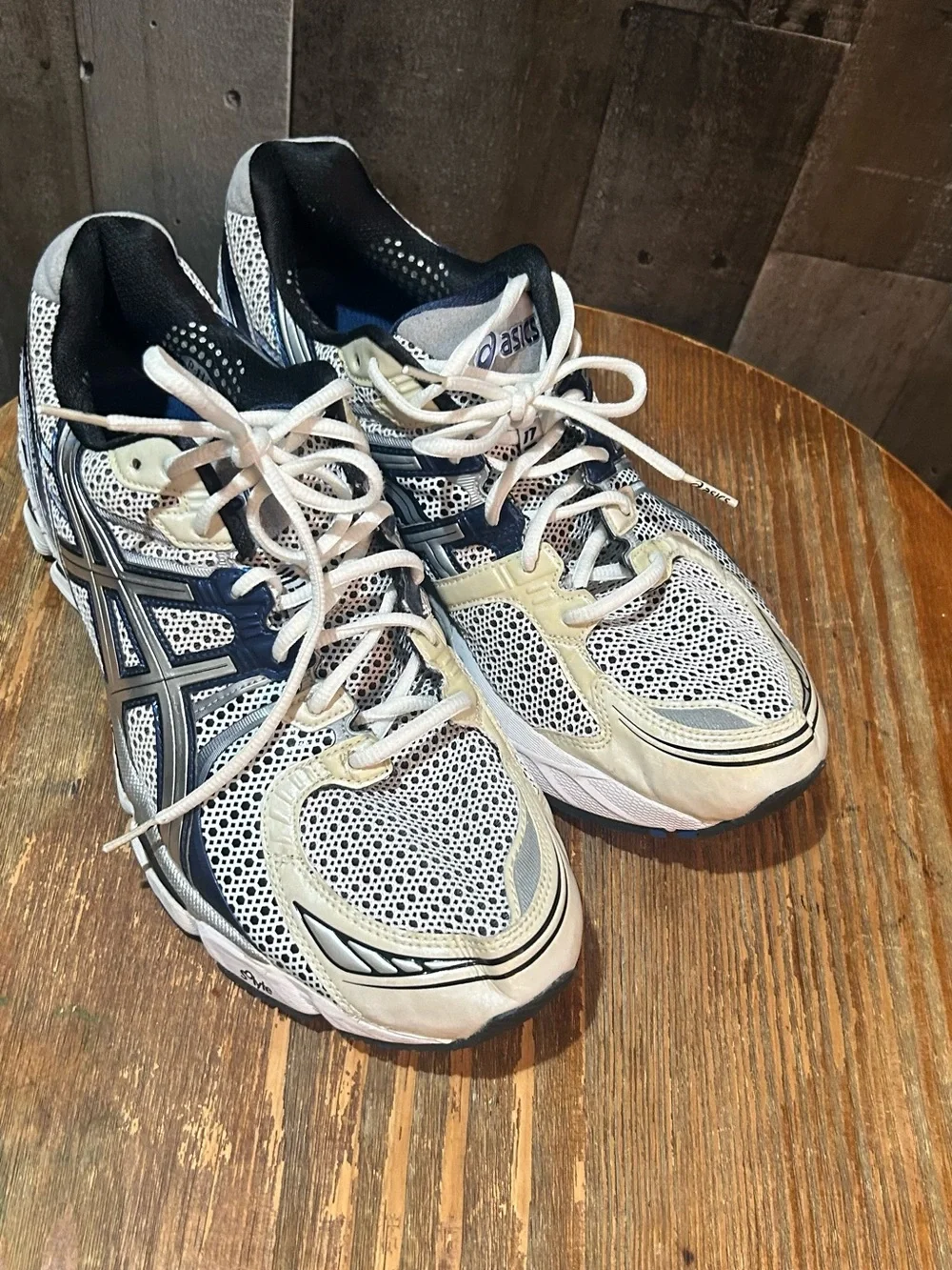 Asics Navy and White Running Sneakers
